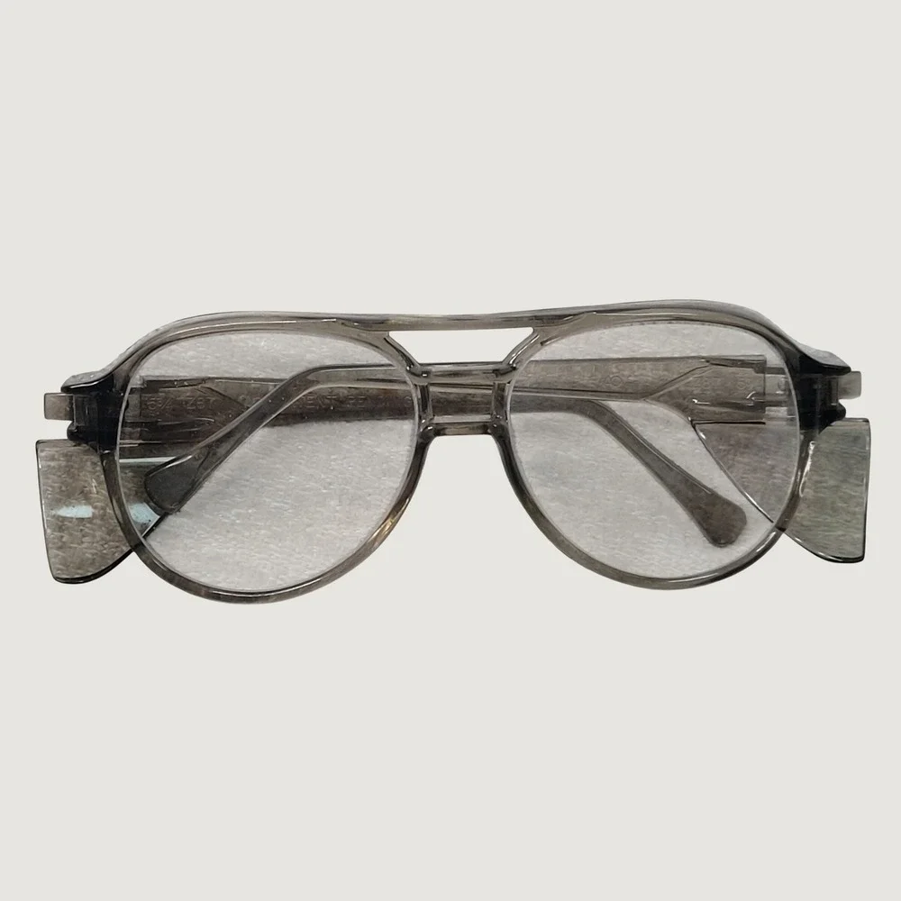 Vintage American Optical AO Z87 Safety Glasses Aviator Gray Side Shields Retro